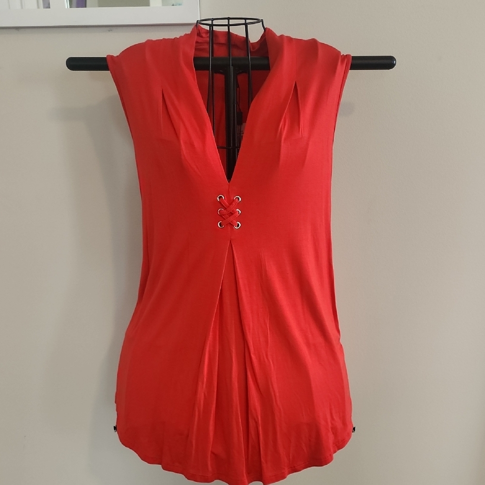 New Red Sleeveless Top
